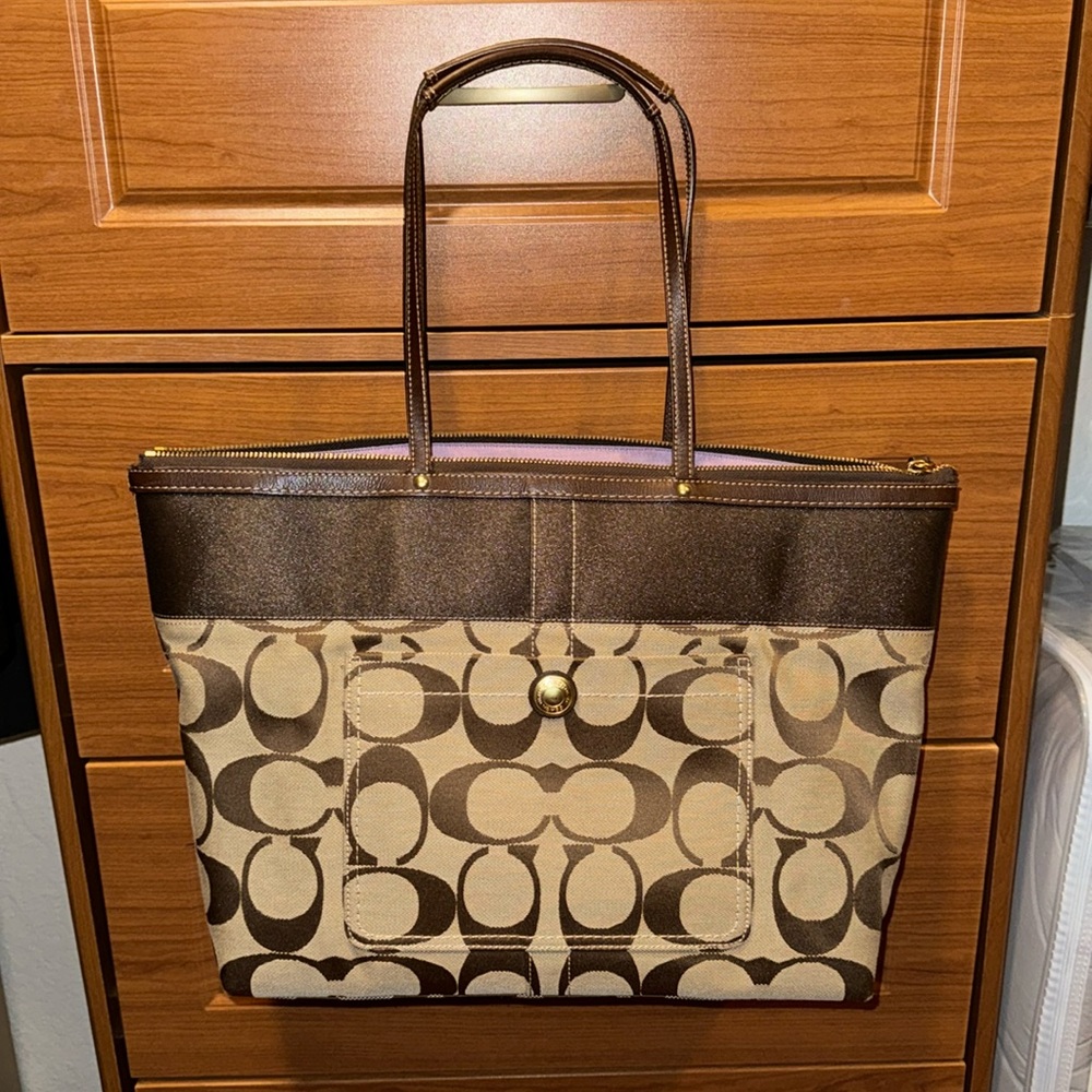 Large Coach Canvas Tote Bag